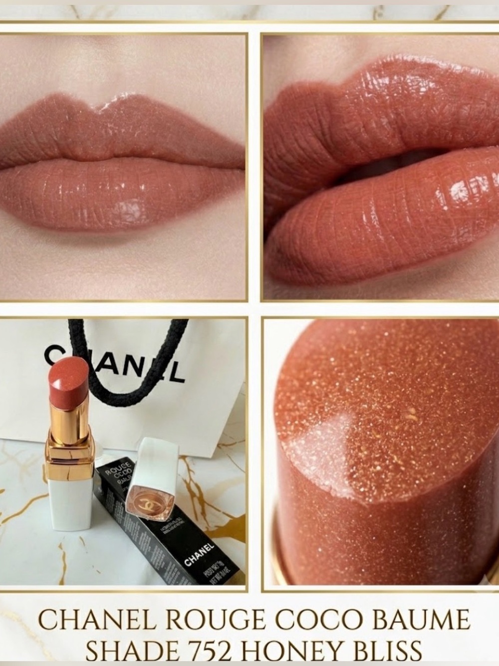 CHANEL Lip Balm lipstick Rouge Coco Baume Shade 752 Honey Bliss NIB Chanel